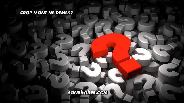 Crop Mont Ne Demek?