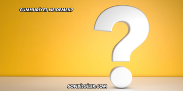 Cumhuriyet Ne Demek?