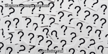 İtalyanca Muhteşem Ne Demek?